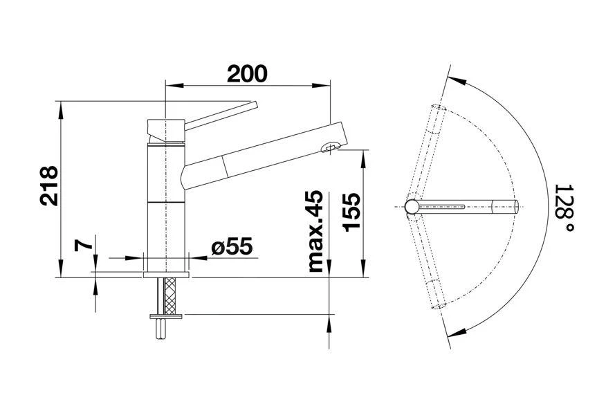 Blanco Alta S - Keukenkraan Met Uittrekbare Vuistdouche, Chroom 518407 2 Blanco Alta S - Keukenkraan Met Uittrekbare Vuistdouche, Chroom 518407 - Afbeelding 2